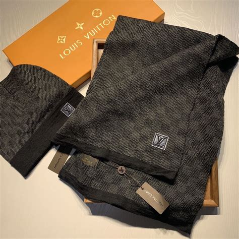 louis vuitton black beanie|lv scarf and beanie set.